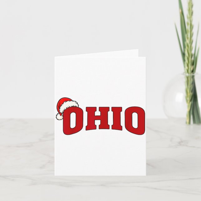 Ohio Christmas Santa Hat Retro Throwback Souvenir  Karte (Vorderseite)