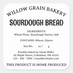OHIO Cottage Law Food Sourdough Brot Etikett Quadratischer Aufkleber