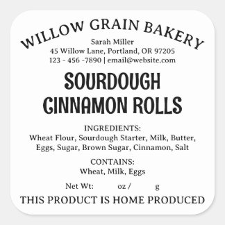 Ohio Cottage Law Food Sourdough Zimtschnecken Etik Quadratischer Aufkleber
