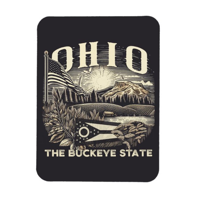 Ohio Der Buckeye-Staat Magnet (Vertikal)