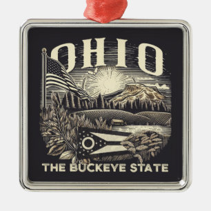 Ohio Der Buckeye-Staat Ornament Aus Metall