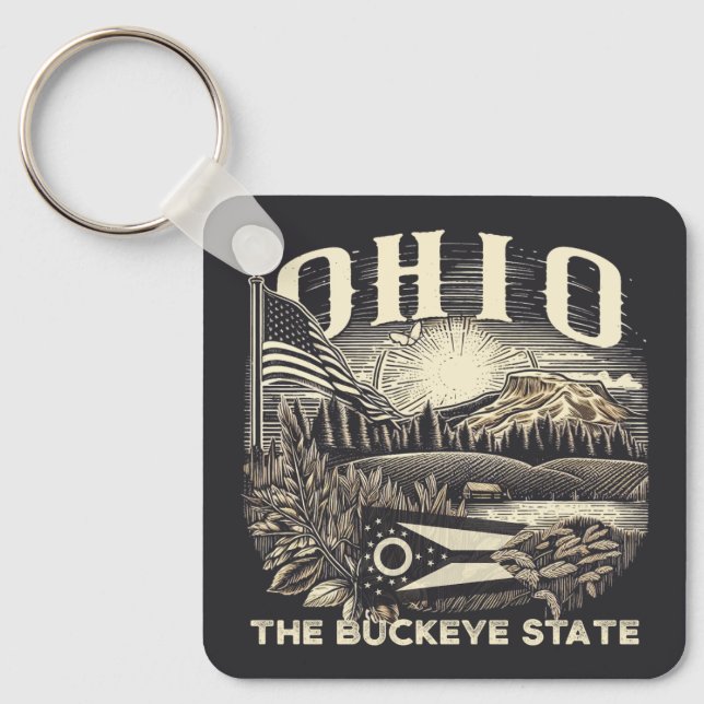 Ohio Der Buckeye-Staat Schlüsselanhänger (Vorderseite)