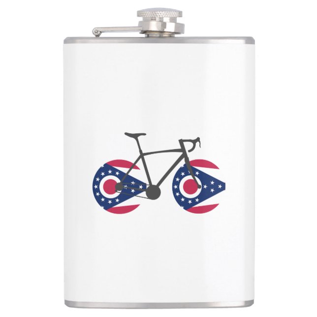 Ohio Flag Cycling Flachmann (Vorderseite)