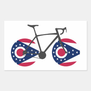 Ohio Flag Cycling Rechteckiger Aufkleber
