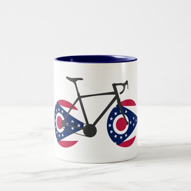 Ohio Flag Cycling Zweifarbige Tasse (Mittel)