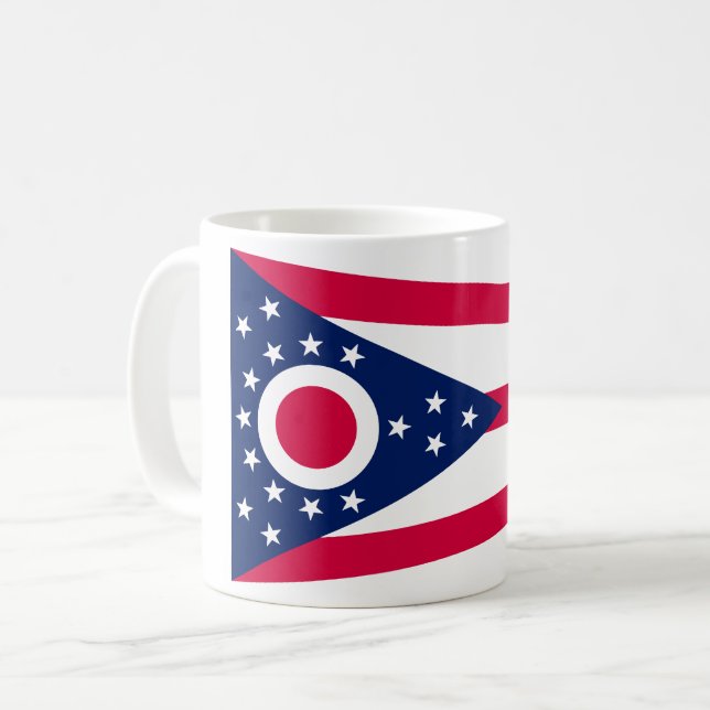 Ohio Flag: Das Buckeye-Staat-Banner Kaffeetasse (Vorderseite Links)