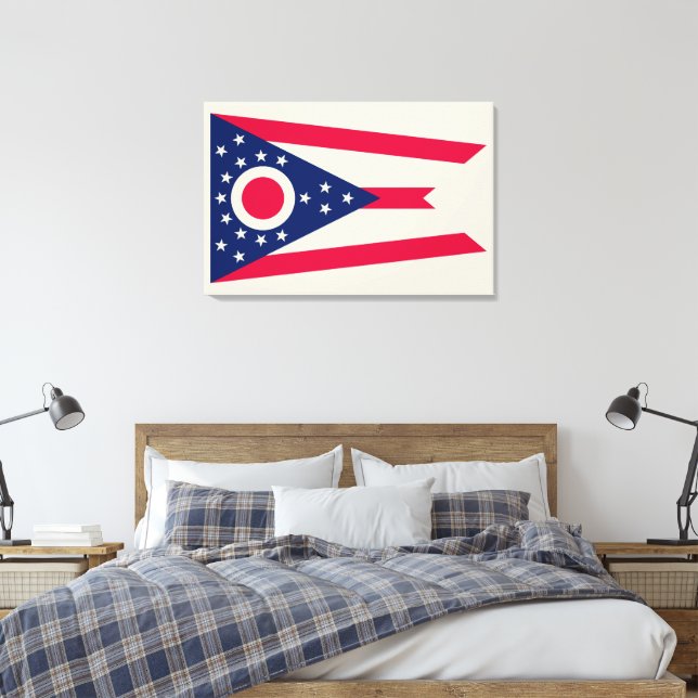 Ohio Flag: Das Buckeye-Staat-Banner Leinwanddruck (Insitu (Schlafzimmer))