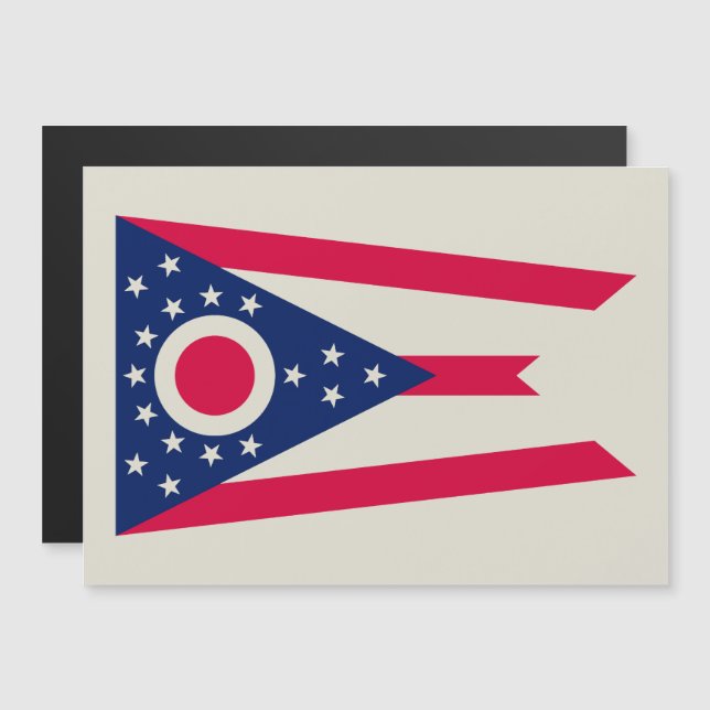 Ohio Flag: Das Buckeye-Staat-Banner Magnetkarte (Vorne/Hinten)