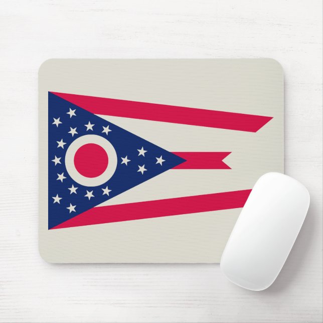 Ohio Flag: Das Buckeye-Staat-Banner Mousepad (Mit Mouse)