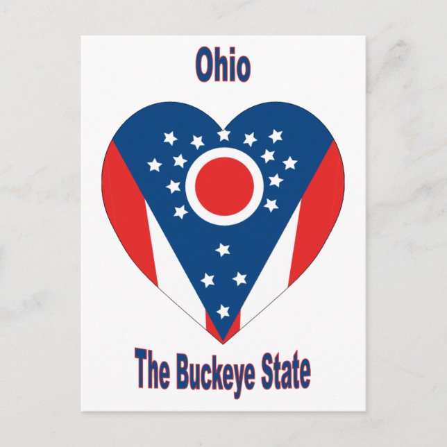 Ohio Flag Heart Postkarte (Vorderseite)