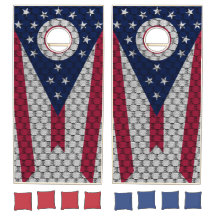 Ohio-Flagge Cornhole-Set mit abgenutztem Design