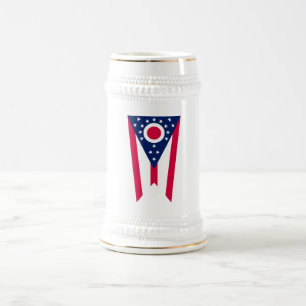 Ohio-Flagge: Das Buckeye-Staatsbanner Bierglas