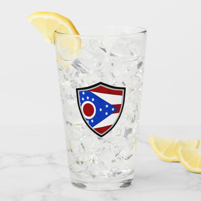Ohio-Flagge Glas (Vorderseite Ice)