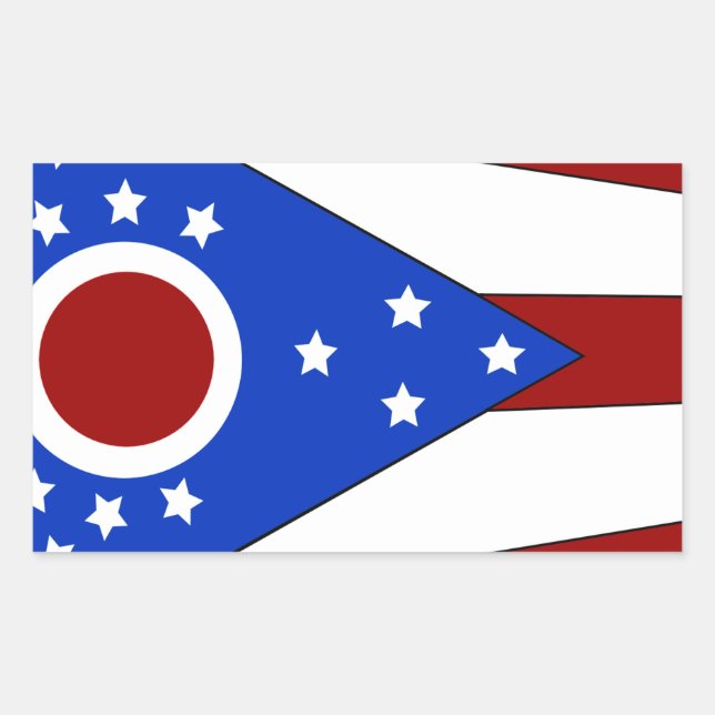 Ohio-Flagge Rechteckiger Aufkleber (Vorderseite)