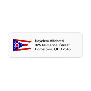 Ohio-Flaggen-Rücksendeadresse-Aufkleber