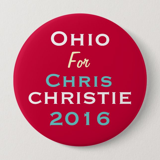 Ohio für Chris CHRISTIE Caampaign Knopf 2016 Button (Vorderseite)