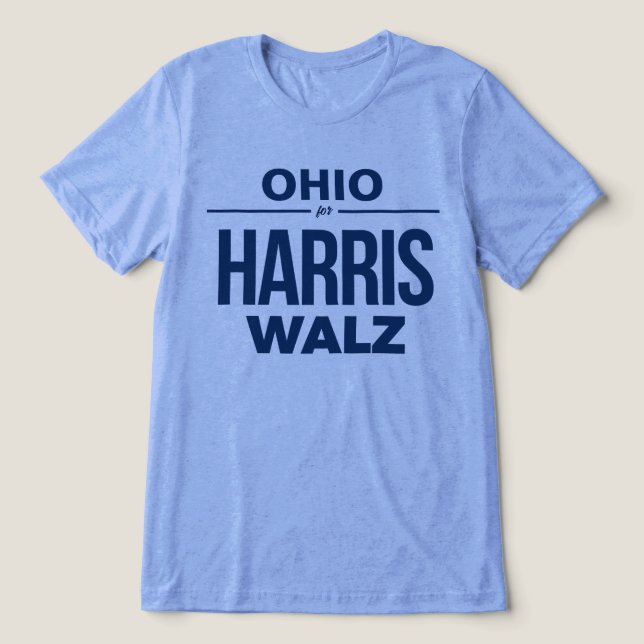 Ohio für Harris Walz Tri-Blend Shirt (Design Vorderseite)