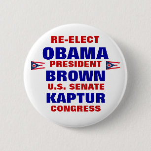Ohio für Obama Brown Kaptur Button