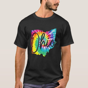 Ohio Gefärbte Krawatte Staat Karte Prix Vintag Ret T-Shirt