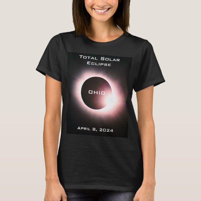 OHIO Gesamte Sonnenfinsternis 8. April 2024 T-Shirt (Vorderseite)