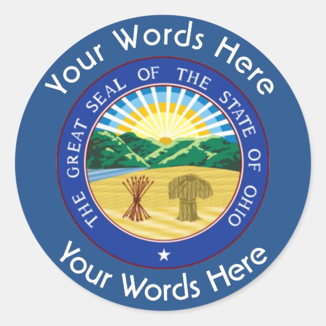 Ohio Great Siegel Custom Aufkleber (Vorderseite)