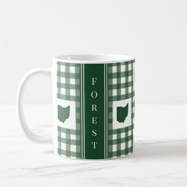 Ohio Grün Gingham Kaffeetasse (Links)