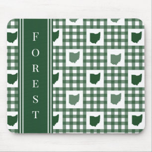 Ohio Grün Gingham Mousepad