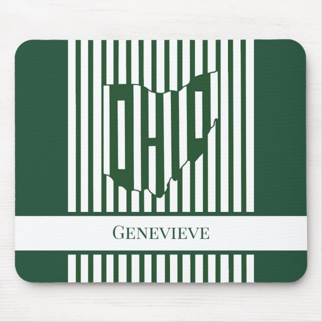 Ohio Grün Streifen Mousepad (Vorne)
