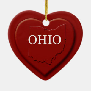 Ohio Heart Karte Weihnachtsschmuck