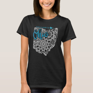 Ohio Heimatstaat Oh Mandala Karte Usa Amerika Us P T-Shirt
