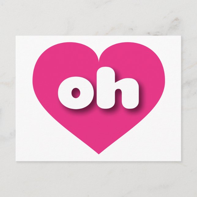 Ohio Hot rosa heart - I Liebe oh Postkarte (Vorderseite)