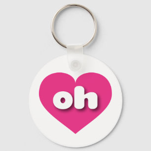 Ohio Hot rosa heart - I Liebe oh Schlüsselanhänger
