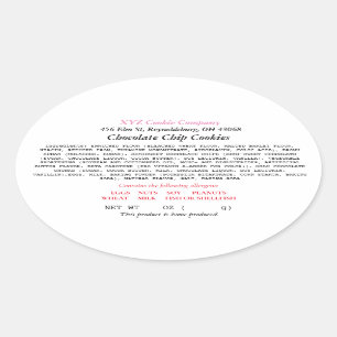 Ohio Hütte Food Law Label Zuhause baker Ovaler Aufkleber