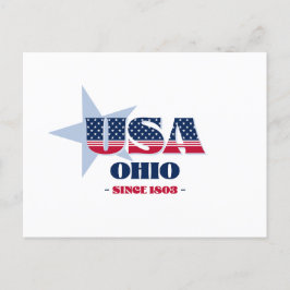 Ohio in Rot, Weiß und Blau Postkarte