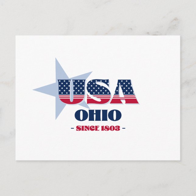 Ohio in Rot, Weiß und Blau Postkarte (Vorderseite)