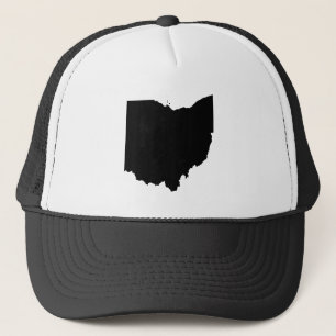 Ohio in Schwarz und Weiß Truckerkappe
