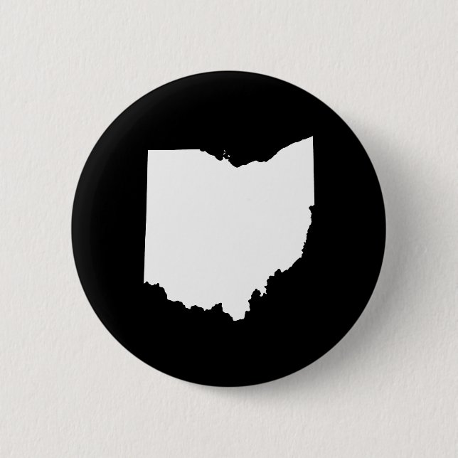 Ohio in Weiß und Schwarz Button (Vorderseite)
