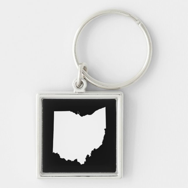Ohio in Weiß und Schwarz Schlüsselanhänger (Vorne)