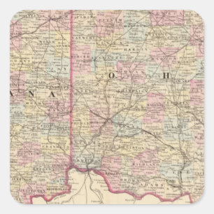 Ohio, Indiana Quadratischer Aufkleber
