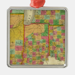 Ohio, Indiana und Illinois Silbernes Ornament