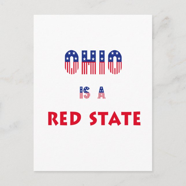 Ohio ist ein roter Staat Postkarte (Vorderseite)