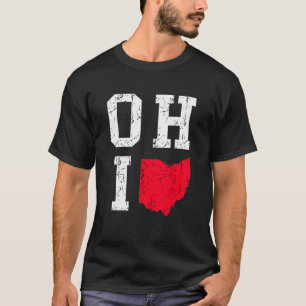 Ohio Karte OH Heimat Form Vintage Grunge T-Shirt