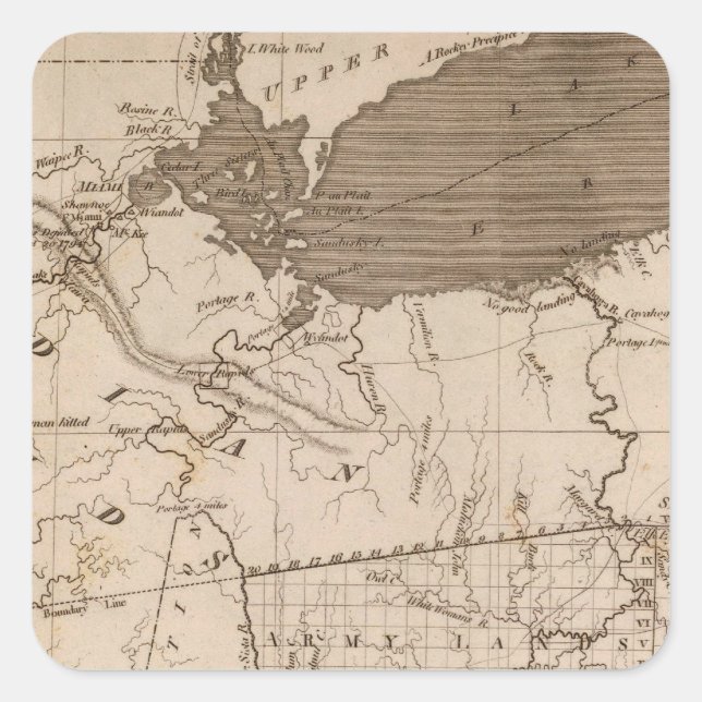 Ohio Karte von Arrowsmith Quadratischer Aufkleber (Vorderseite)