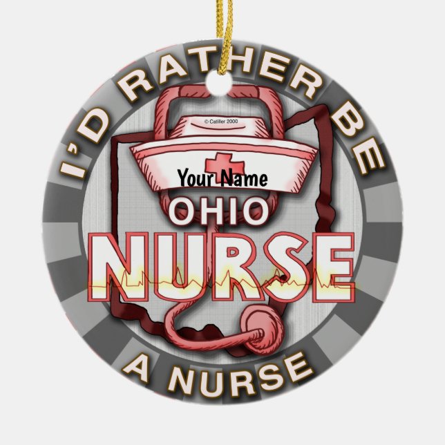 Ohio Krankenschwester Keramik Ornament (Vorne)