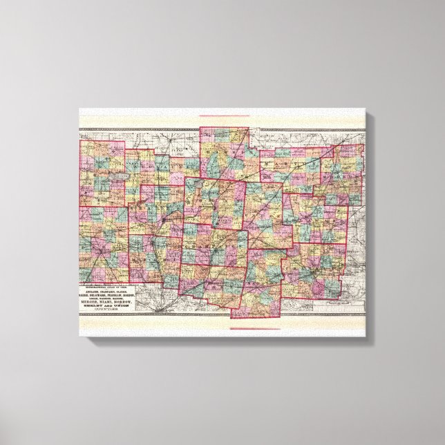Ohio Landkreise 2 Leinwanddruck (Vorderseite)