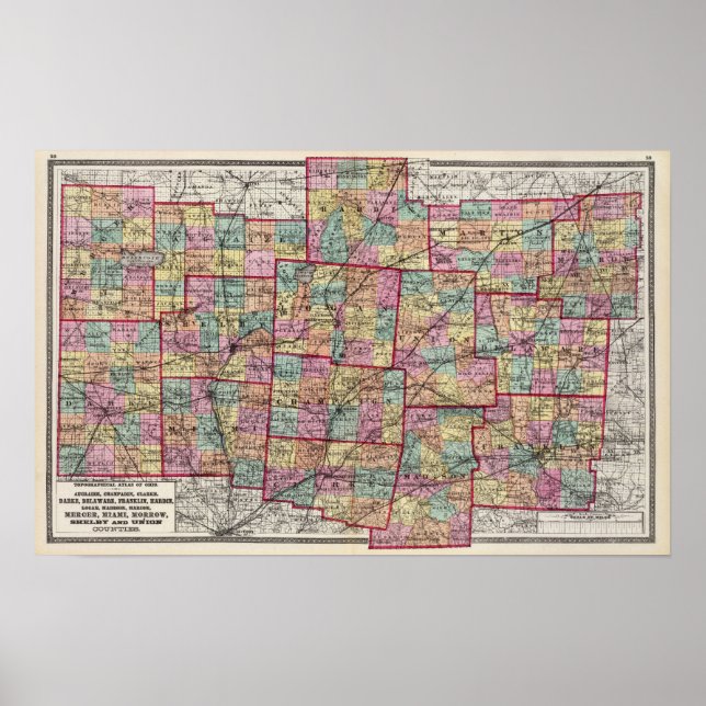 Ohio Landkreise 2 Poster (Vorne)