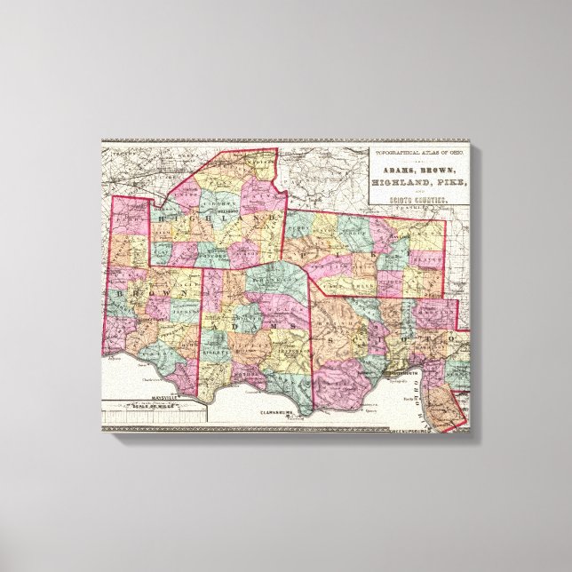 Ohio Landkreises Leinwanddruck (Vorderseite)