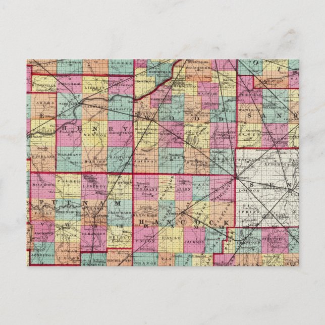 Ohio Landkreises Postkarte (Vorderseite)