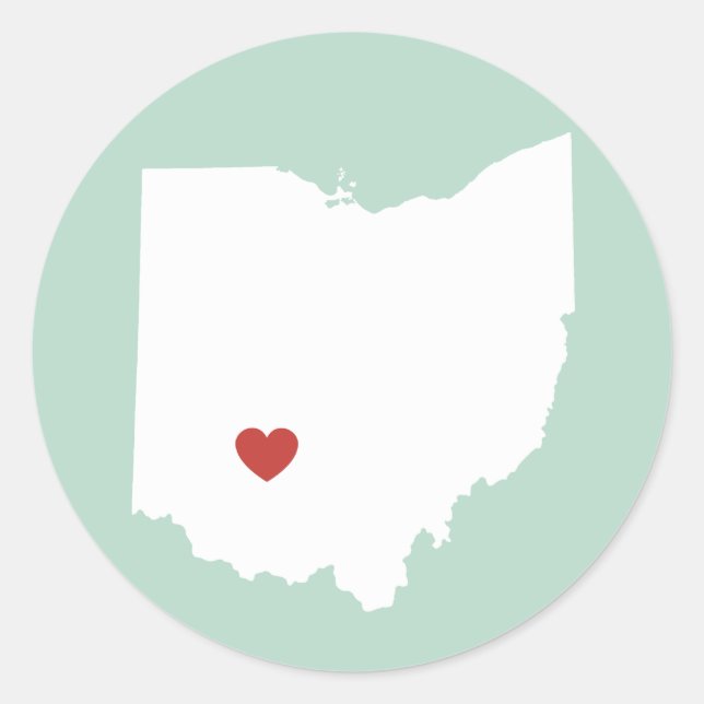 Ohio Liebe - individuell anpassbarer Aufkleber (Vorderseite)
