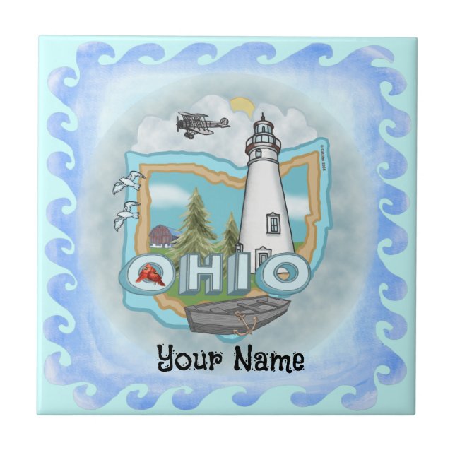 Ohio Lighthouse Fliese (Vorderseite)